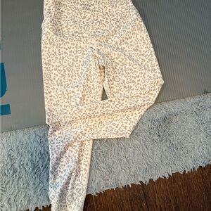 Evolution and Creation Gray and Cream Patterned Leggings